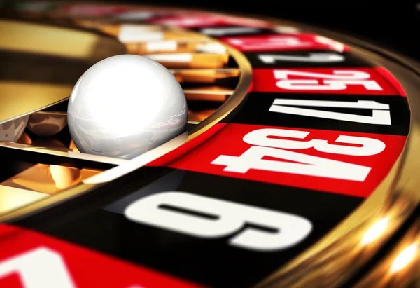 Roulette wheel in motion during live broadcast